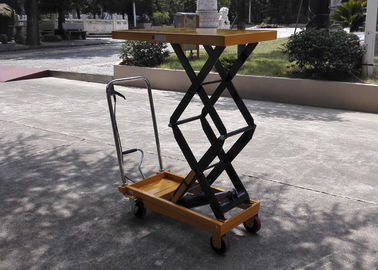 Table élévatrice hydraulique en acier de pompe de pied, double ascenseur mobile durable de ciseaux